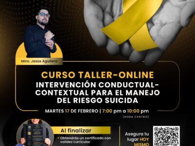 🟢Curso online🟢 📝 Intervención Conductual-Contextual para el manejo del riesgo suicida .