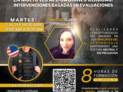🥇🎁ENTRENAMIENTO ONLINE: TERAPIAS CONDUCTUALES CONTEXTUALES EN MÚLTIPLES APLICACIONES CLÍNICAS:INTERVENCIONES BASADAS EN EVALUACIONES.
