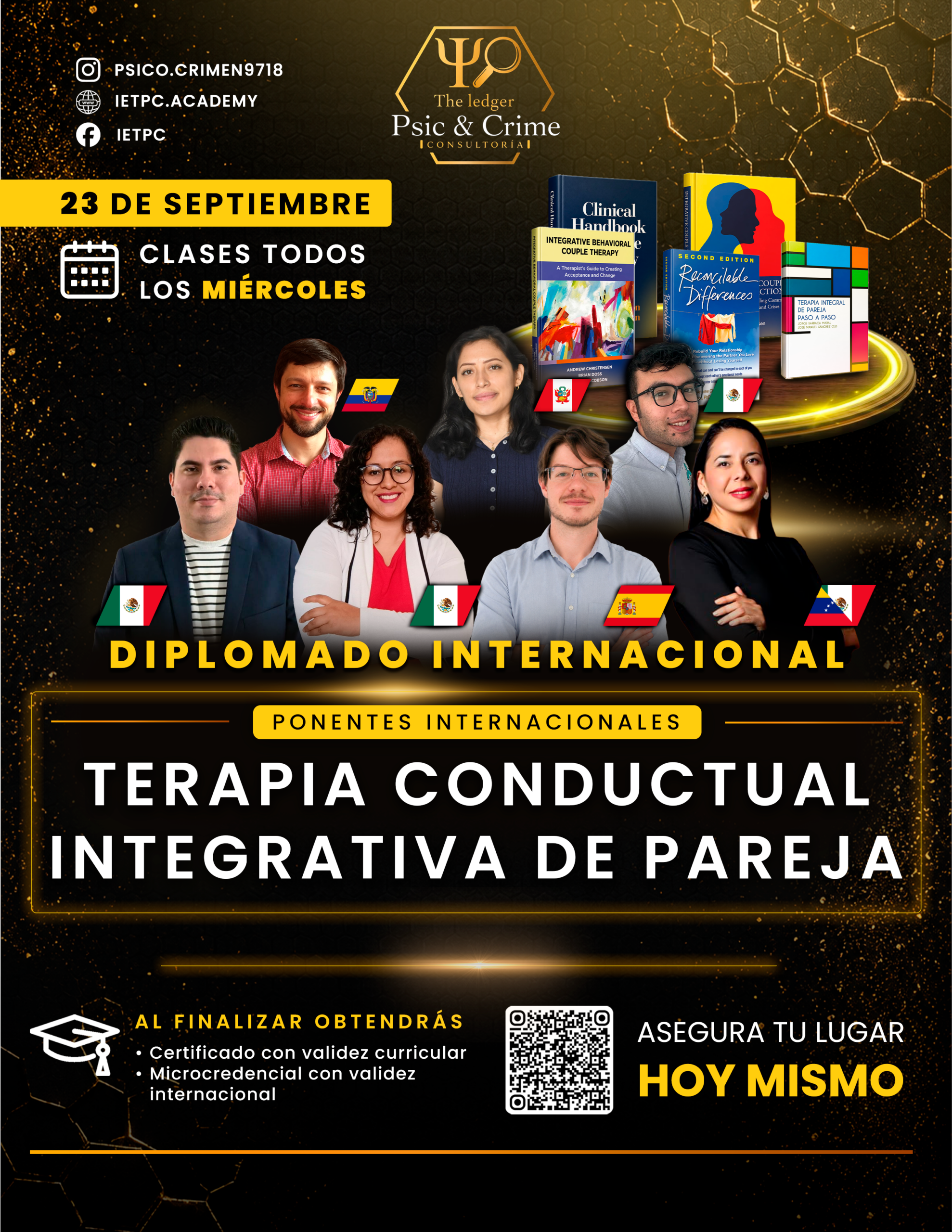 flyer pareja ponentes con banderas
